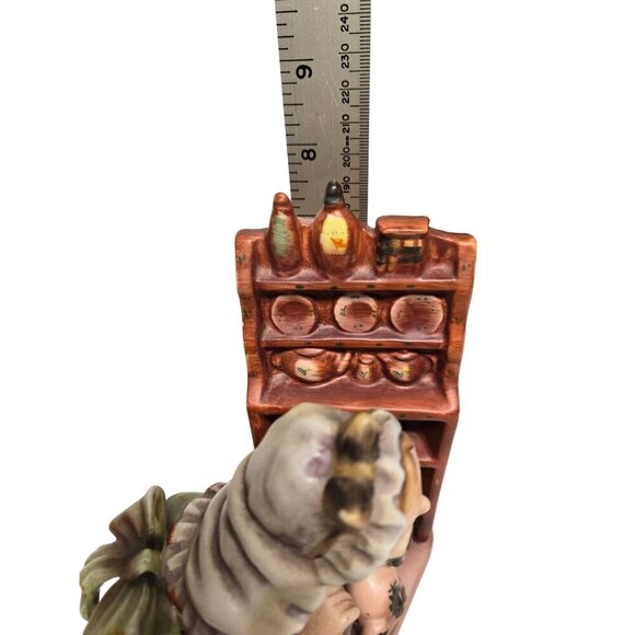 Old Mother Hubbard Figurine By Enesco - Hand-Painted Porcelain Vintage 7 in High - Picture 10 of 14